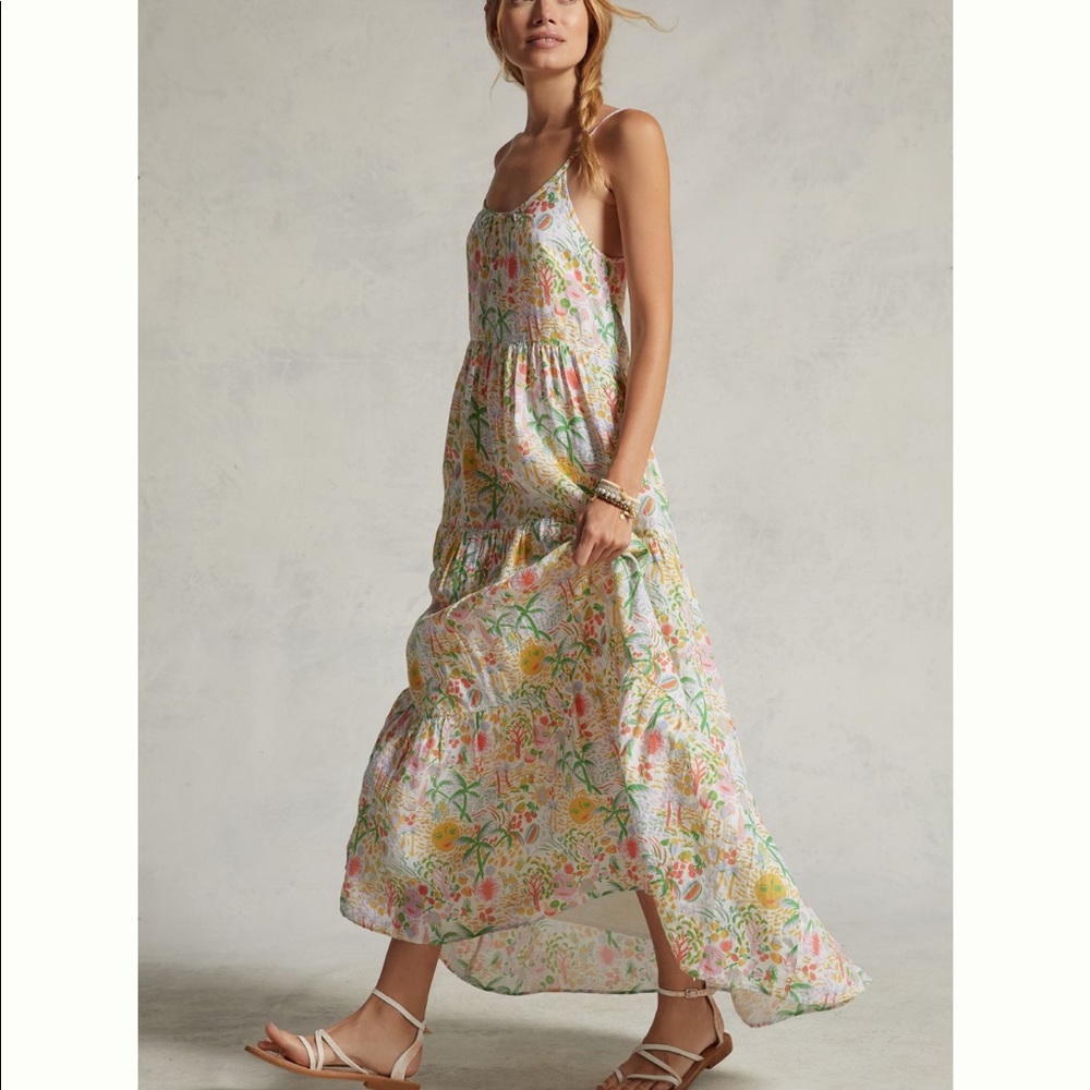 Anthropologie Roller Rabbit Dakota Linen Maxi Dress